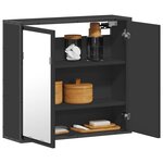 vidaXL Armoire à miroir de salle de bain noir bois d’ingénierie