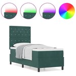 vidaXL Lit à ressorts avec matelas Vert foncé 80 x 200 cm Velours
