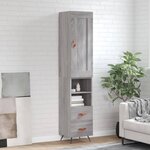 vidaXL Buffet haut Sonoma gris 34 5x34x180 cm Bois d'ingénierie