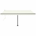 vidaXL Auvent automatique avec capteur de vent et LED 400x300 cm Crème