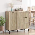 vidaXL Buffet Chêne Sonoma 89 5 x 33 x 82 cm Bois d'ingénierie