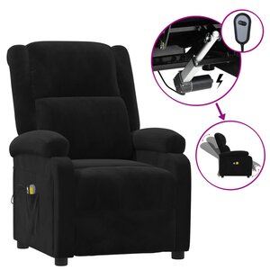 vidaXL Fauteuil électrique de massage Noir Velours
