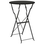Ensemble de bistrot pliant 3 pièces en acier anthracite