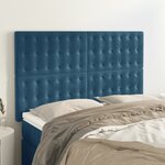 vidaXL Têtes de lit 4 Pièces Bleu foncé 72x5x78/88 cm Velours