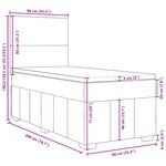 vidaXL Sommier à lattes de lit avec matelas Marron foncé 90x200 cm