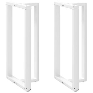 vidaXL Pieds de table de bar en T  2 pièces  blanc  60 x 35 x (110-111) cm  acier