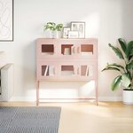 vidaXL Buffet rose 100 5x39x107 cm acier laminé à froid