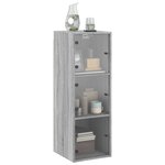 vidaXL Armoire murale avec portes en verre sonoma gris 35x37x100 cm