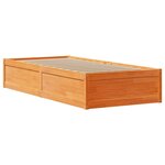 vidaXL Cadre de lit sans matelas cire marron 75x190 cm bois pin massif