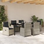vidaXL Ensemble de salle à manger de jardin 7 pièces en gris clair poly rotin