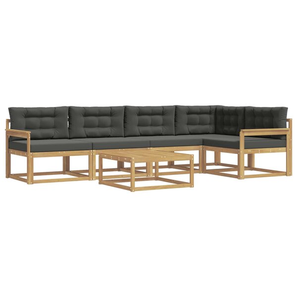 vidaXL Ensemble de canapés d'extérieur 6 Pièces Blanc et anthracite