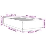 vidaXL Cadre de lit sans matelas chêne fumé 100x200 cm
