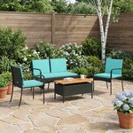 vidaXL Ensemble de jardin avec coussin acier