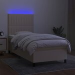 vidaXL Sommier à lattes de lit et matelas et LED Crème 90x190 cm Tissu
