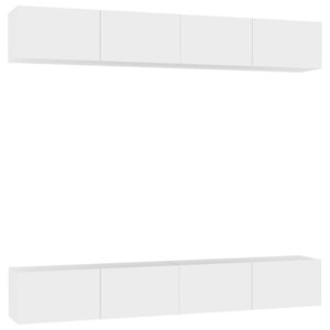 vidaXL Meubles TV 4 Pièces Blanc 100x30x30 cm Bois d'ingénierie