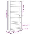 vidaXL Bibliothèque noir 80x24x176 cm bois d'ingénierie