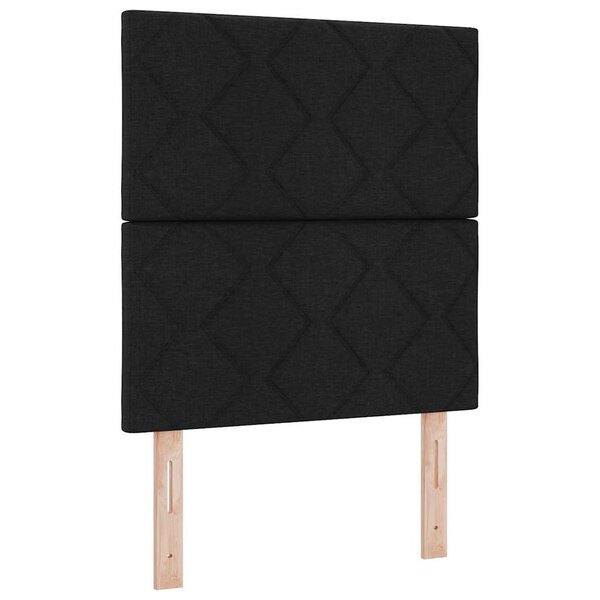vidaXL Lit à ressorts avec matelas Noir 80 x 200 cm tissu