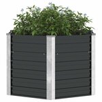 vidaXL Lit surélevé de jardin Anthracite 129x129x77 cm Acier galvanisé