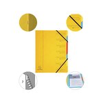 Trieur agrafé avec élastiques 7 compartiments Jaune x 12 EXACOMPTA