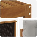 vidaXL Ensemble de canapés d'extérieur 6 pc Naturel et gris clair
