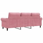 vidaXL Canapé à 3 places Rose 180 cm Velours