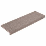 vidaXL Tapis d'escalier 30 pièces 65 x 21 x 4 cm Marron clair Bord rectangulaire