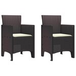 vidaXL Chaise de jardin 2 Pièces Marron 53 x 49 x 85 cm PP
