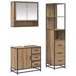 vidaXL Ensemble de mobilier de salle de bain 3 Pièces Chêne artisanal