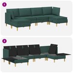 vidaXL Canapé modulaire avec rangement 6 Pièces Vert foncé Tissu