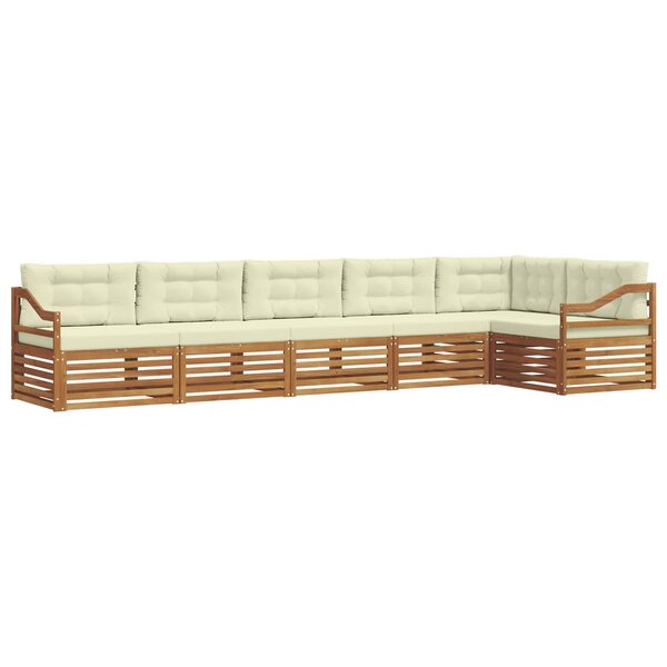 vidaXL Ensemble de canapés d'extérieur 6 pc Naturel et Crème