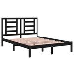 vidaXL Cadre de lit sans matelas noir 135x190 cm bois de pin massif