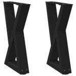 vidaXL Pieds de table basse 2 pièces Noir 28 x (42-43 3) cm Acier
