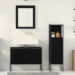 vidaXL Ensemble de mobilier de salle de bain avec stockage 3 Pièces Noir
