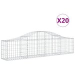vidaXL Paniers à gabions arqués 20 Pièces 200x30x40/60 cm Fer galvanisé