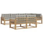 vidaXL Ensemble de canapés d'extérieur 6 pc Blanc et gris clair