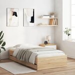 vidaXL Cadre de lit et tiroirs chêne sonoma 100x200 cm bois ingénierie