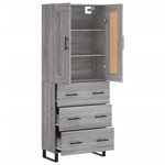 vidaXL Buffet haut Sonoma gris 69 5x34x180 cm Bois d'ingénierie