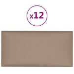 vidaXL Panneaux muraux 12 Pièces Cappuccino 60x30 cm Similicuir 2 16 m²