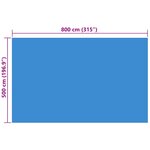 vidaXL Couverture de piscine rectangulaire 800x500 cm PE Bleu