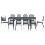 vidaXL Ensemble de salle à manger pour jardin 11 Pièces Anthracite Acier