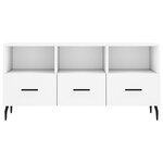 vidaXL Meuble TV blanc 102x36x50 cm bois d'ingénierie