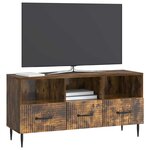 vidaXL Meuble TV Chêne fumé 102 x 34 5 x 50 cm Bois d'ingénierie