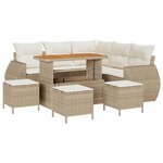 vidaXL Ensemble de canapé de jardin avec coussin 9 Pièces beige et crème