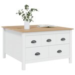 vidaXL Table basse HILL Blanc et marron miel 79 5 x 79 5 x 49 cm