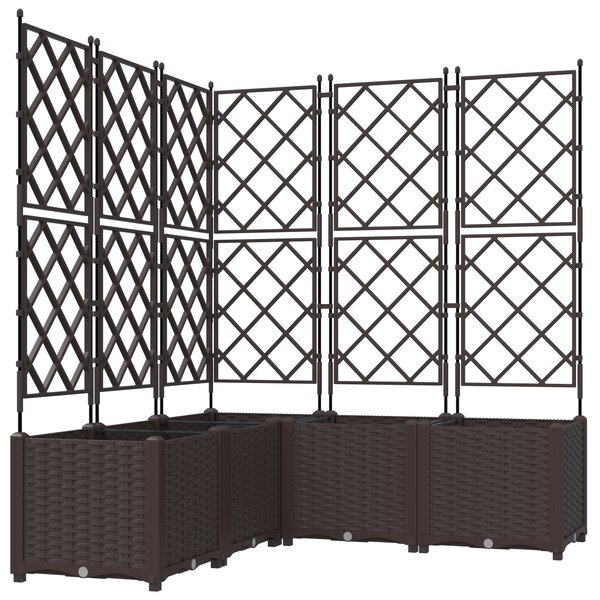 vidaXL Jardinier avec treillis 5 pièces Marron 120x120x143 cm