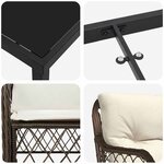 vidaXL Ensemble de salle à manger pour jardin 5 Pièces Marron Poly rotin