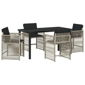 vidaXL Ensemble de salle à manger pour jardin 5 Pièces Gris clair