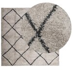 vidaXL Tapis shaggy à poils longs moderne beige anthracite 160x160 cm