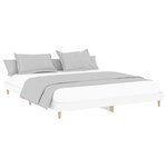 vidaXL Cadre de lit sans matelas blanc 200x200 cm bois d'ingénierie