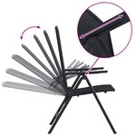 vidaXL Chaises de jardin inclinables 2 Pièces Noir 58 x 71 x 112 cm